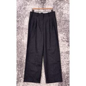 Aritzia Effortless Pants 8 Womens High Rise Wide Leg Wool Flannel Trouser
